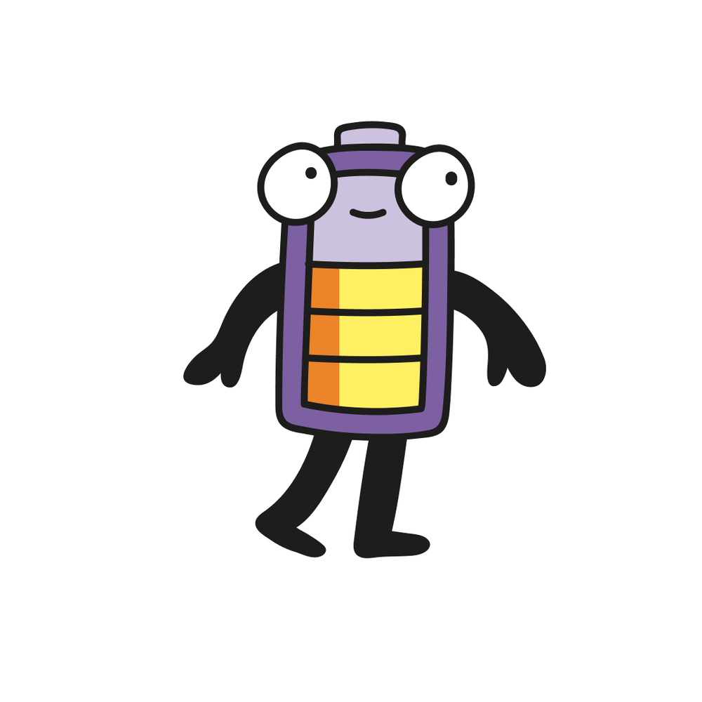 Eine mittelvolle Batterie