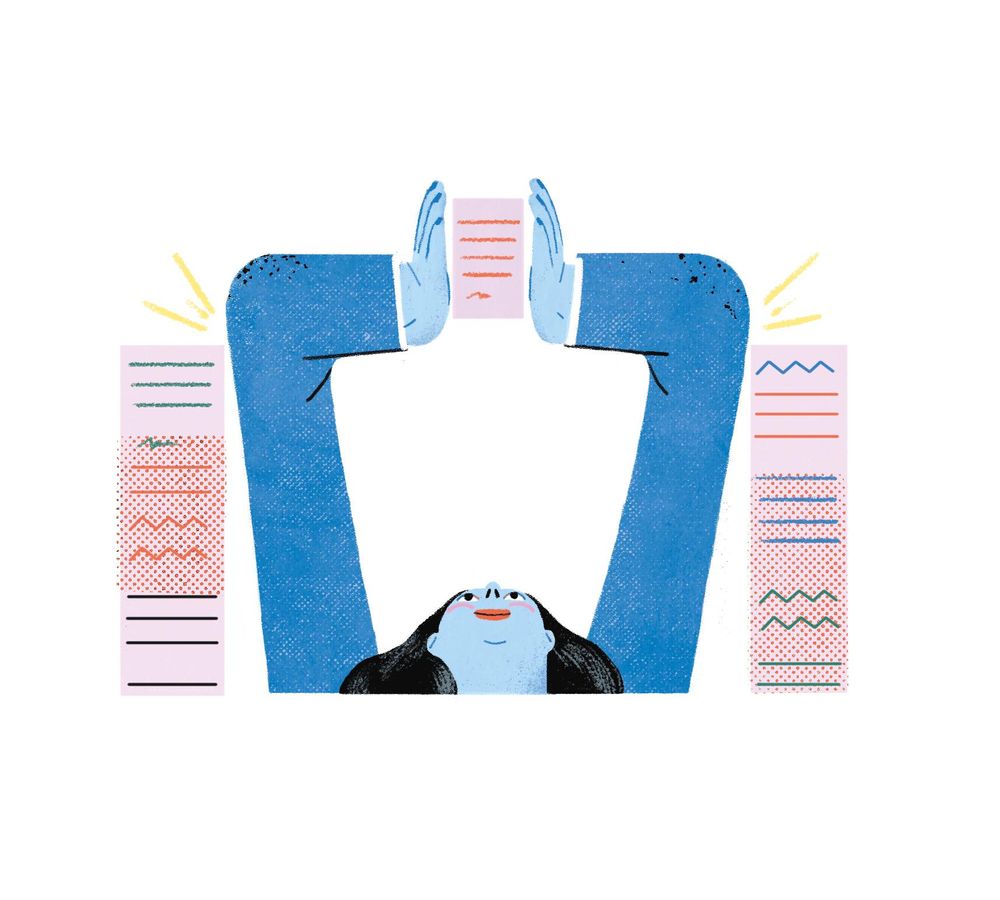 Eine Figur, die eine Arbeitliste in den Händen hält