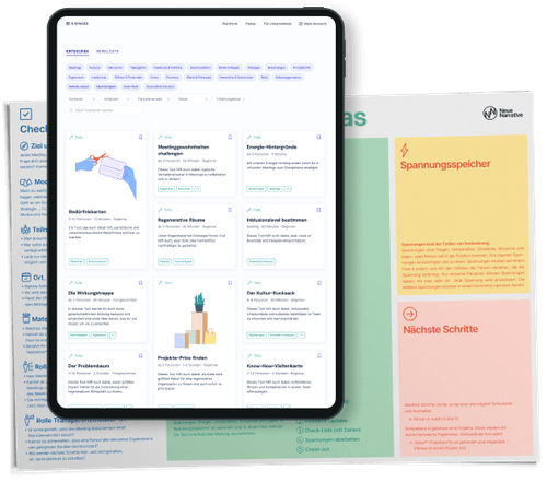 Ein Tablet, auf dem 9 Spaces geöffnet ist